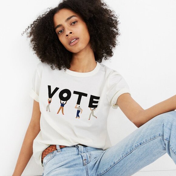 Madewell Vote Graphic Tomboy Tee medium - Picture 1 of 9